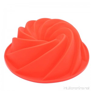 Silicone Fluted Bundt Pan Cake Mold BPA Free Non-Stick European-Grade Silicone Red - B0771LJL5D